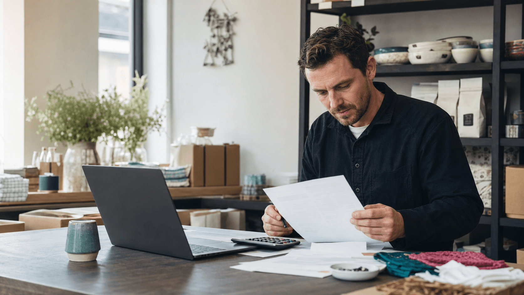 Majitel firmy plánuje cash flow nad tabulkami a notebookem